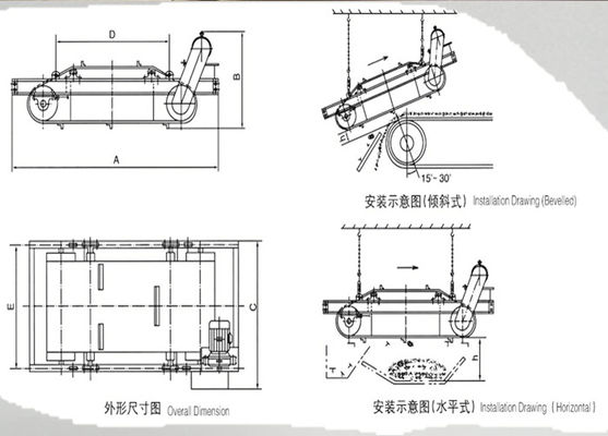 高磁場 恒久的なオーバーバンドコンベヤー コンベヤーベルトのための磁気分離機